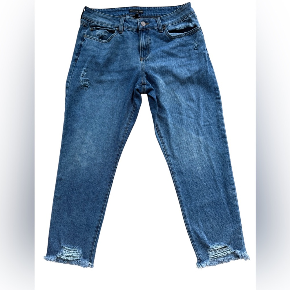 Sincerely Jules Blue Distressed Good Girlfriend Mid Rise Straight Leg 12/30